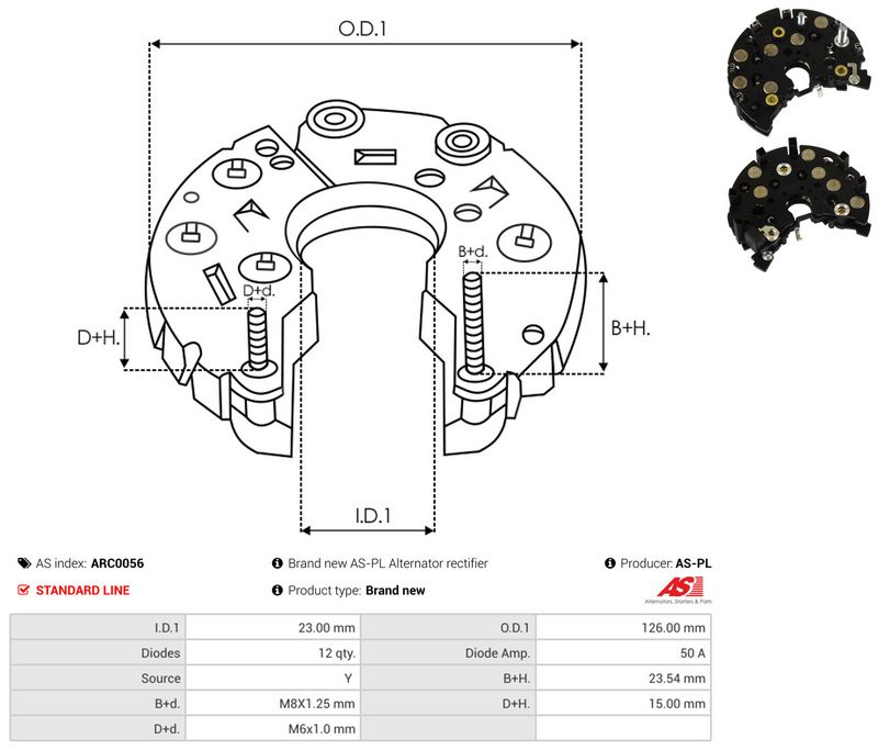 AS-PL ARC0056 Rectifier, alternator