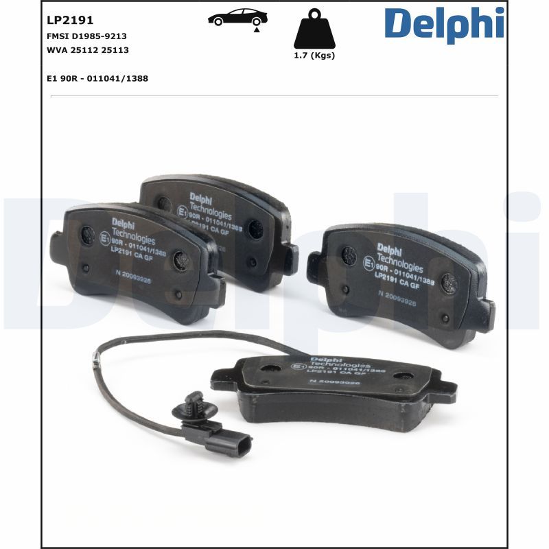 DELPHI LP2191 Brake Pad Set, disc brake