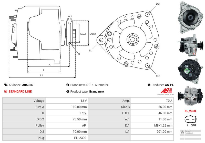 AS-PL A0532S Alternator
