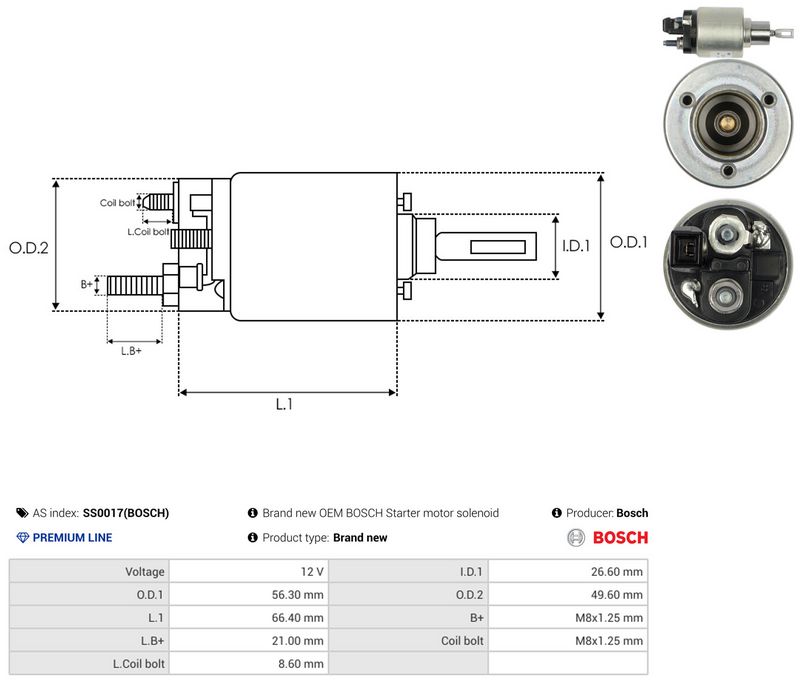 AS-PL SS0017(BOSCH) Solenoid Switch, starter