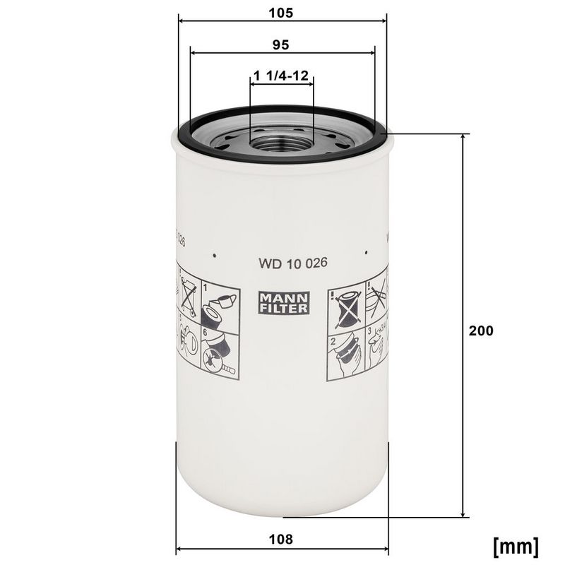 Hydraulisch filter (geschroefd)