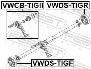 FEBEST VWCB-TIGII Bearing, propshaft centre bearing