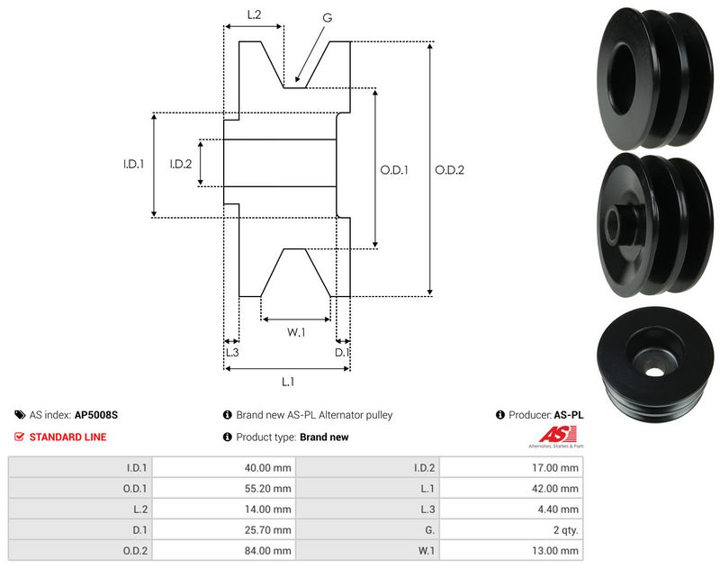 Rihmaratas, generaator, AS-PL AP5008S