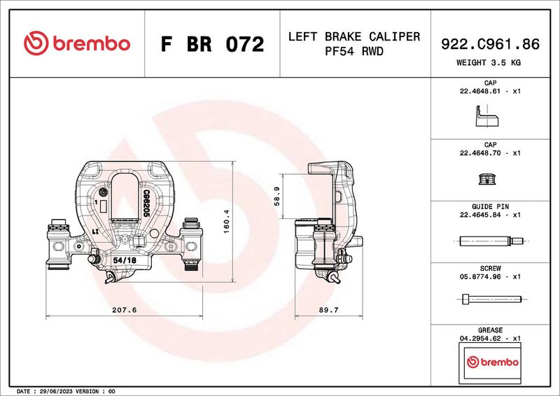 BREMBO F BR 072 Brake Caliper