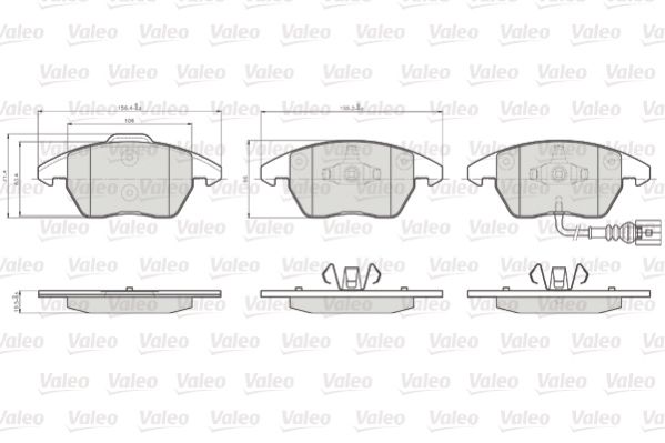 Комплект гальмівних накладок, дискове гальмо, Valeo 872587