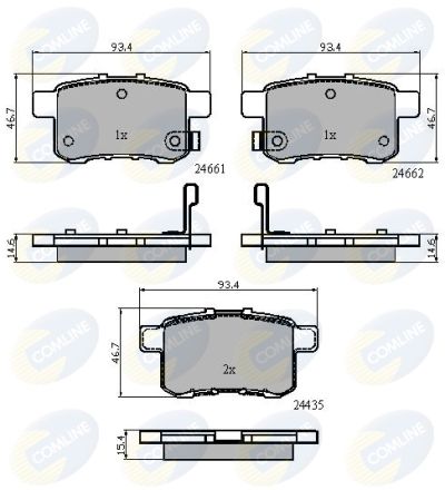 Комплект гальмівних накладок, дискове гальмо, Comline CBP31711