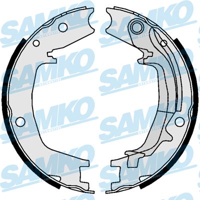 Комплект гальмівних колодок, стоянкове гальмо, Samko 81062