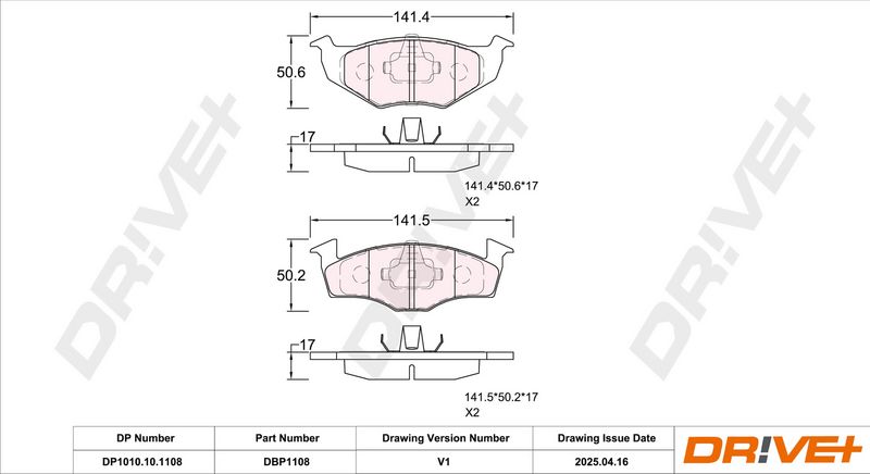 Set placute frana,frana disc DP1010.10.1108 Dr!ve+