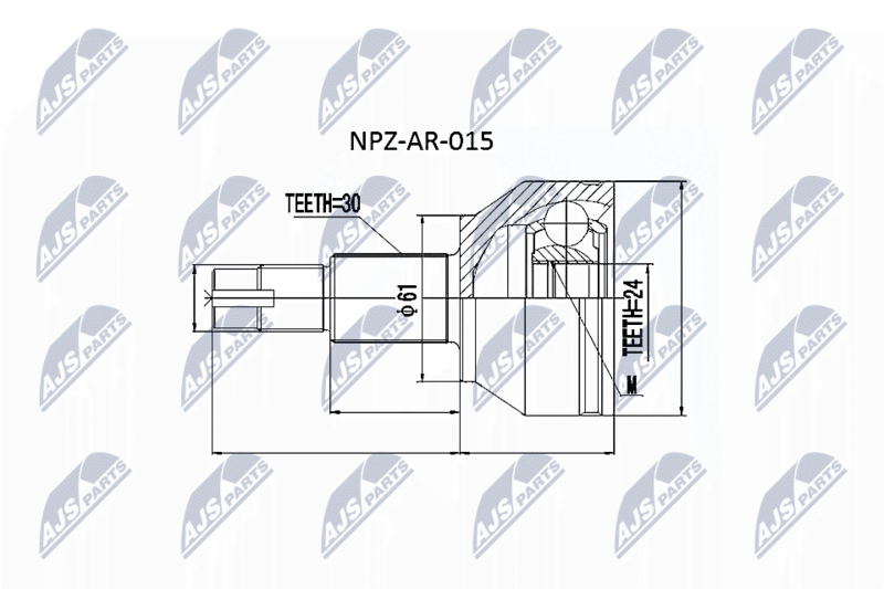 NTY csuklókészlet, hajtótengely NPZ-AR-015