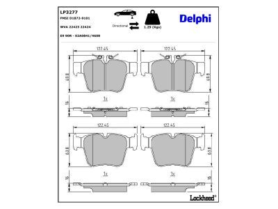 DELPHI LP3277 Brake Pad Set, disc brake