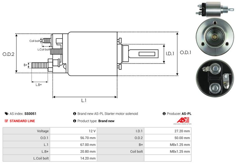 Magnetlülitus, starter, AS-PL SS0051