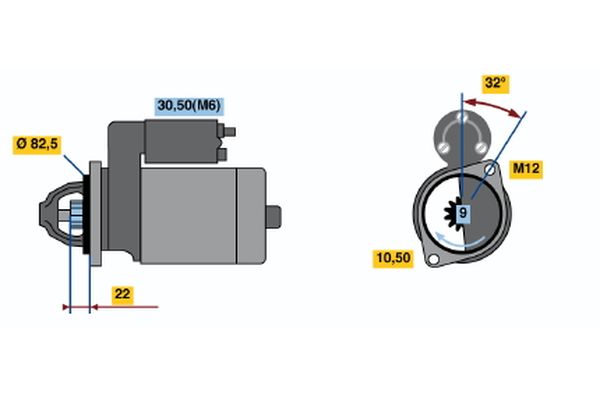 BOSCH önindító 0 001 107 045