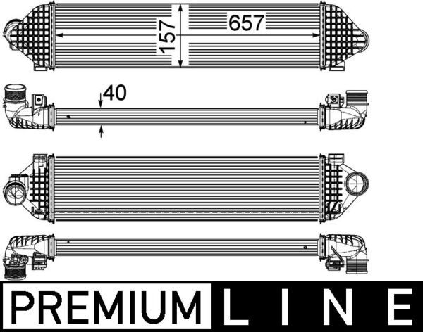 Product Image - Intercooler, inlaatluchtkoeler - CI248000P - MAHLE