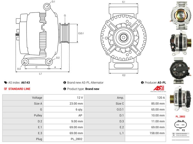 AS-PL A6143 Alternator