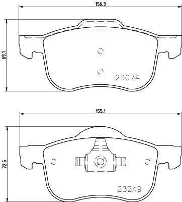 Комплект гальмівних накладок, дискове гальмо, Hella 8DB355006-851