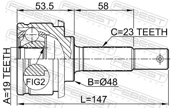 FEBEST 0210-043 Joint Kit, drive shaft