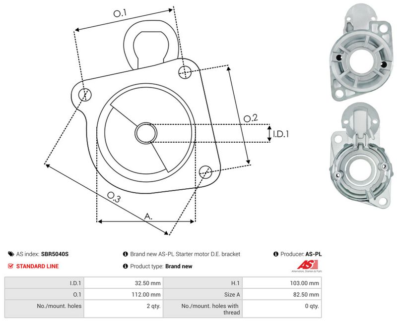 AS-PL SBR5040S Starter Lid, carburettor