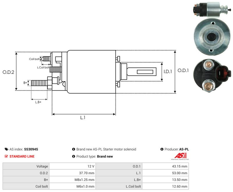 Magnetlülitus, starter, AS-PL SS3094S