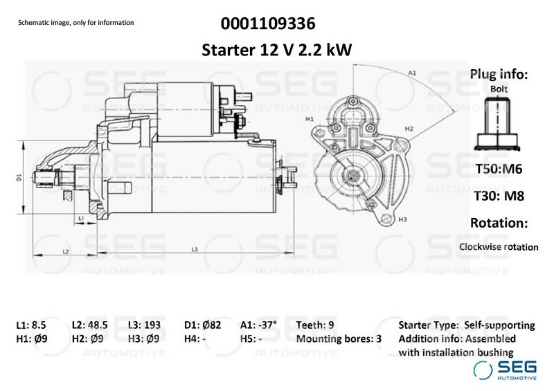 SEG Automotive 0001109336 Starter