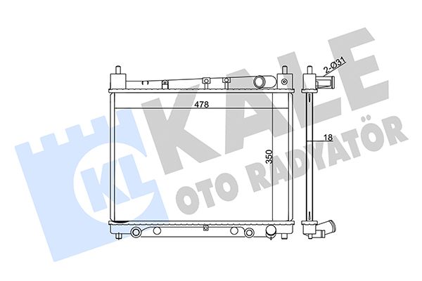 Радіатор, система охолодження двигуна, Kale Oto Radyatör 365900
