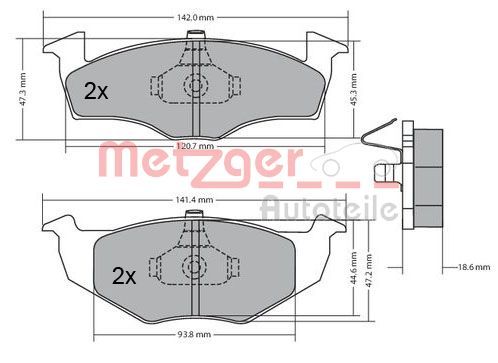 METZGER fékbetétkészlet, tárcsafék 1170217