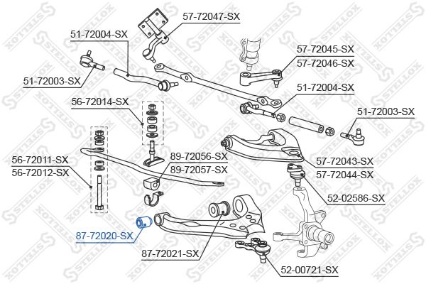 STELLOX 87-72020-SX Mounting, control/trailing arm