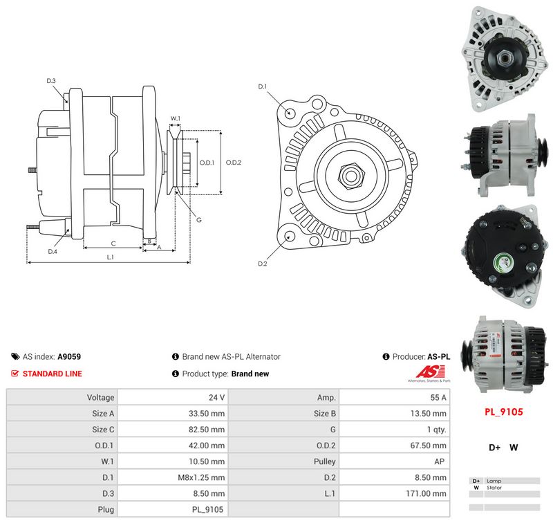 AS-PL A9059 Alternator