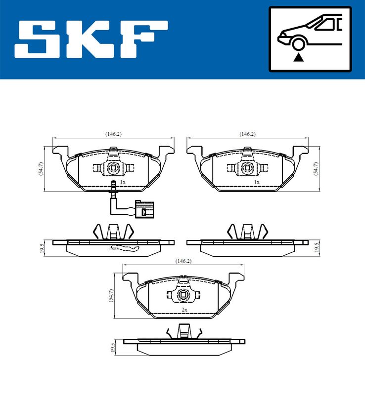 SKF VKBP 80004 E Brake Pad Set, disc brake