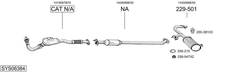 BOSAL kipufogórendszer SYS06384