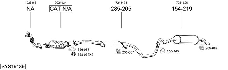 BOSAL kipufogórendszer SYS19139