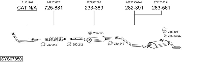 BOSAL kipufogórendszer SYS07850