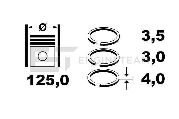 Product Image - Zuigerveerset - R1008300 - ET ENGINETEAM