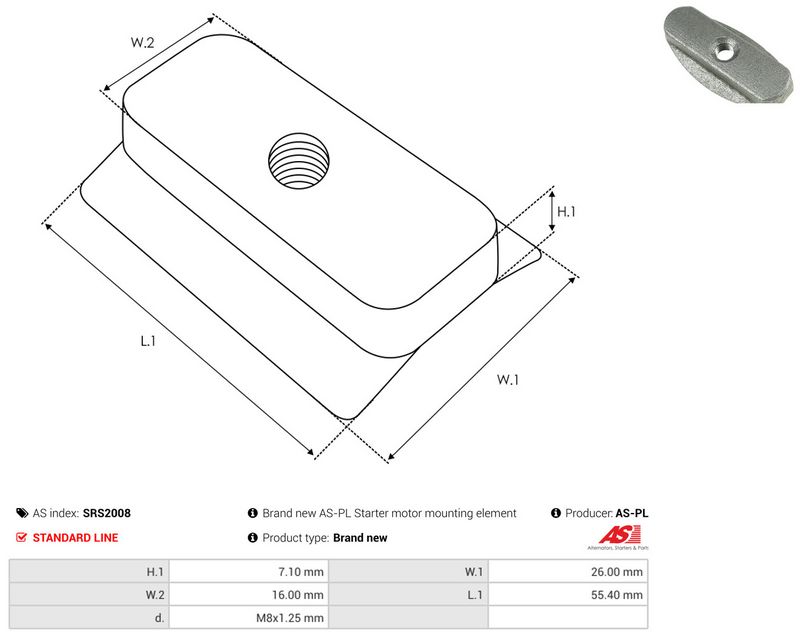 AS-PL SRS2008 Repair Kit, starter
