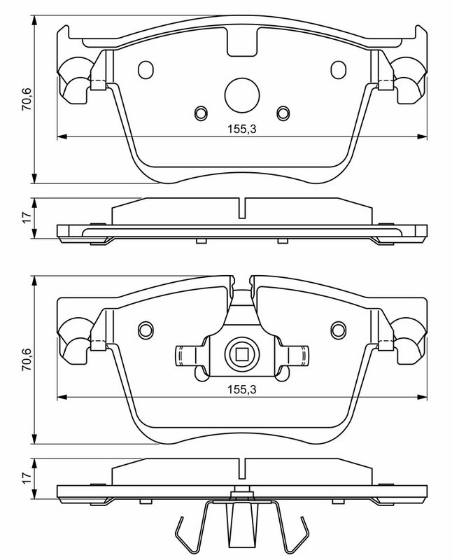 Piduriklotsi komplekt, ketaspidur, BOSCH 0 986 494 696
