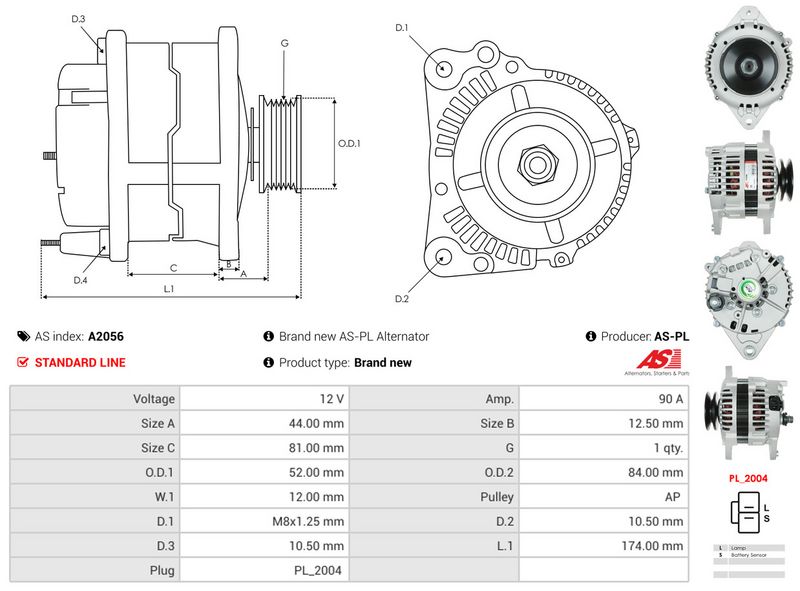 AS-PL A2056 Alternator