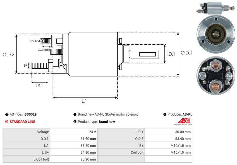 AS-PL SS0029 Solenoid Switch, starter