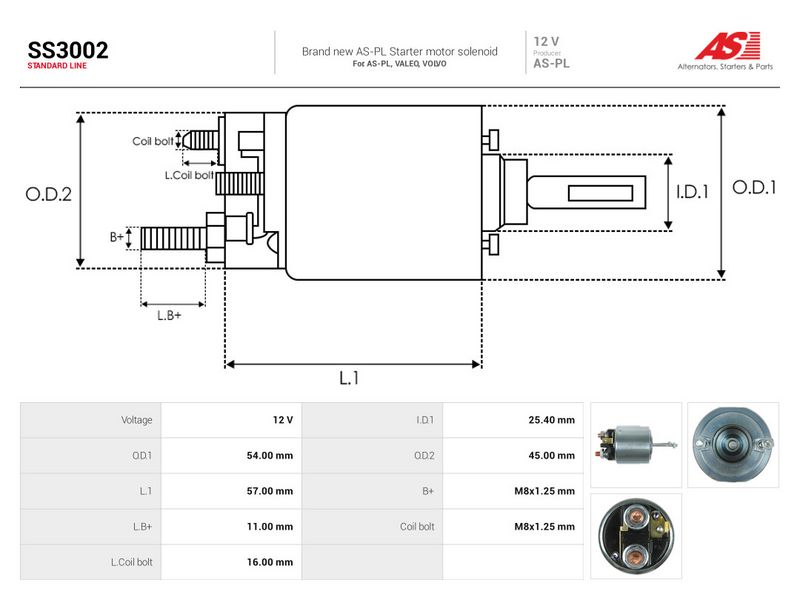 Magnetlülitus, starter, AS-PL SS3002