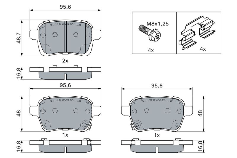 BOSCH 0 986 494 747 Brake Pad Set, disc brake