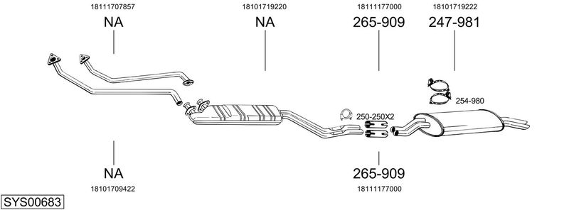 BOSAL kipufogórendszer SYS00683