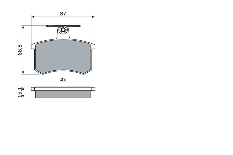 BOSCH тормозные колодки задние AUDI 80/A4/100/A6/A8 78*15.8*66.9