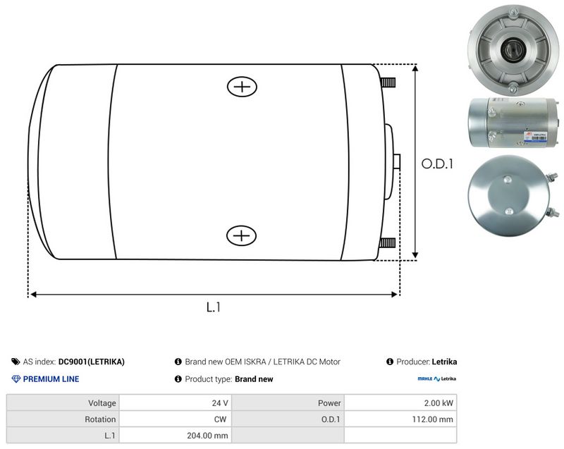 AS-PL DC9001(LETRIKA) Electric Motor