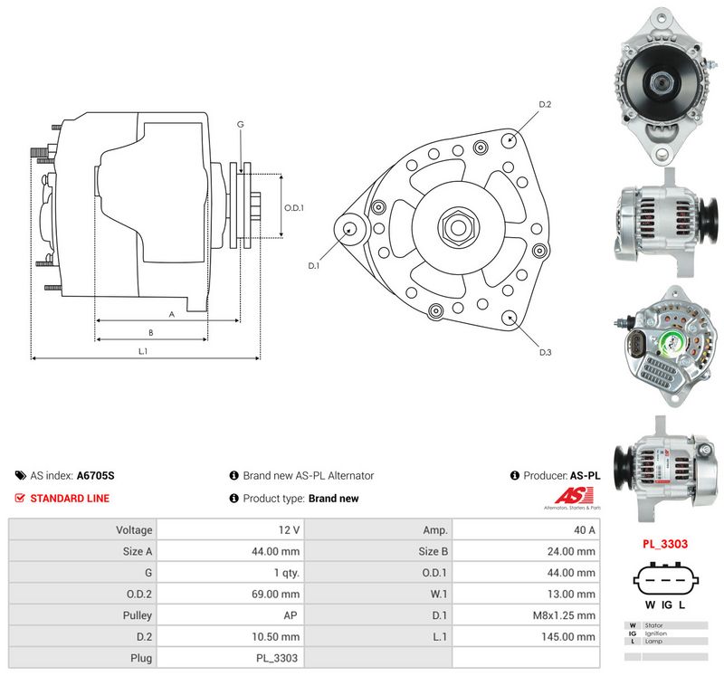 AS-PL A6705S Generatorius