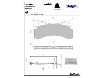 DELPHI LP5015EV Brake Pad Set, disc brake
