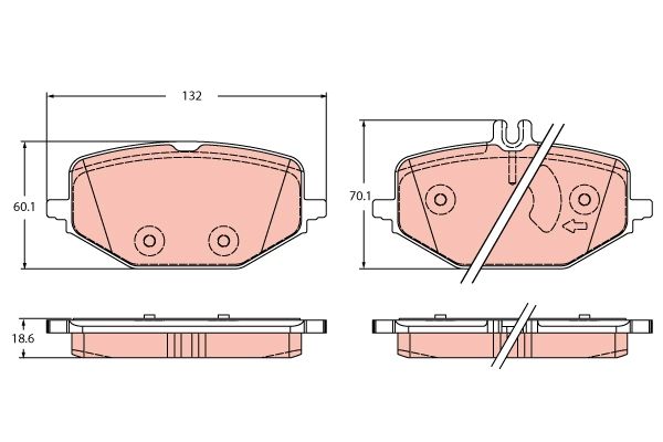 Комплект гальмівних накладок, дискове гальмо, Trw GDB2372