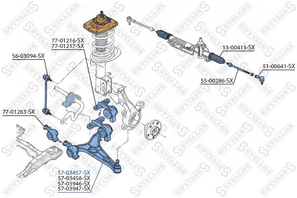 STELLOX 57-03457-SX Control/Trailing Arm, wheel suspension