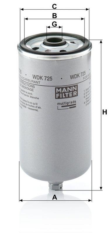 Kütusefilter, MANN-FILTER WDK 725