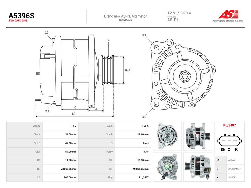 Generaator, AS-PL A5396S