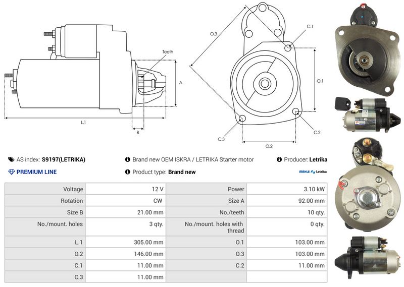 AS-PL S9197(LETRIKA) Starter