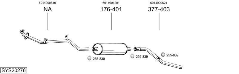 BOSAL kipufogórendszer SYS20276