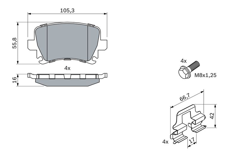 BOSCH 0 986 494 595 Brake Pad Set, disc brake